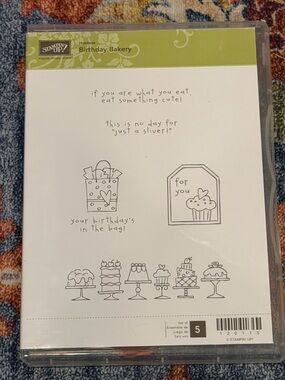 Stampin' Up! Birthday Bakery Clear Stamp Set - Green/White